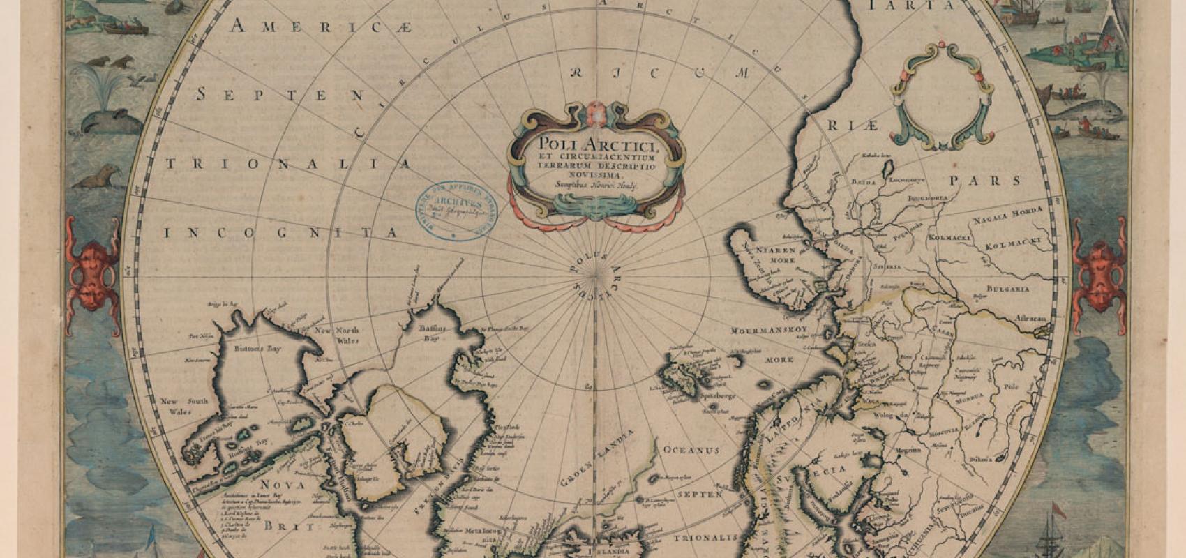 Poli arctici et circumiacentium terrarum descriptio novissima, Henrici Hondij, 1636, BnF - - BnF