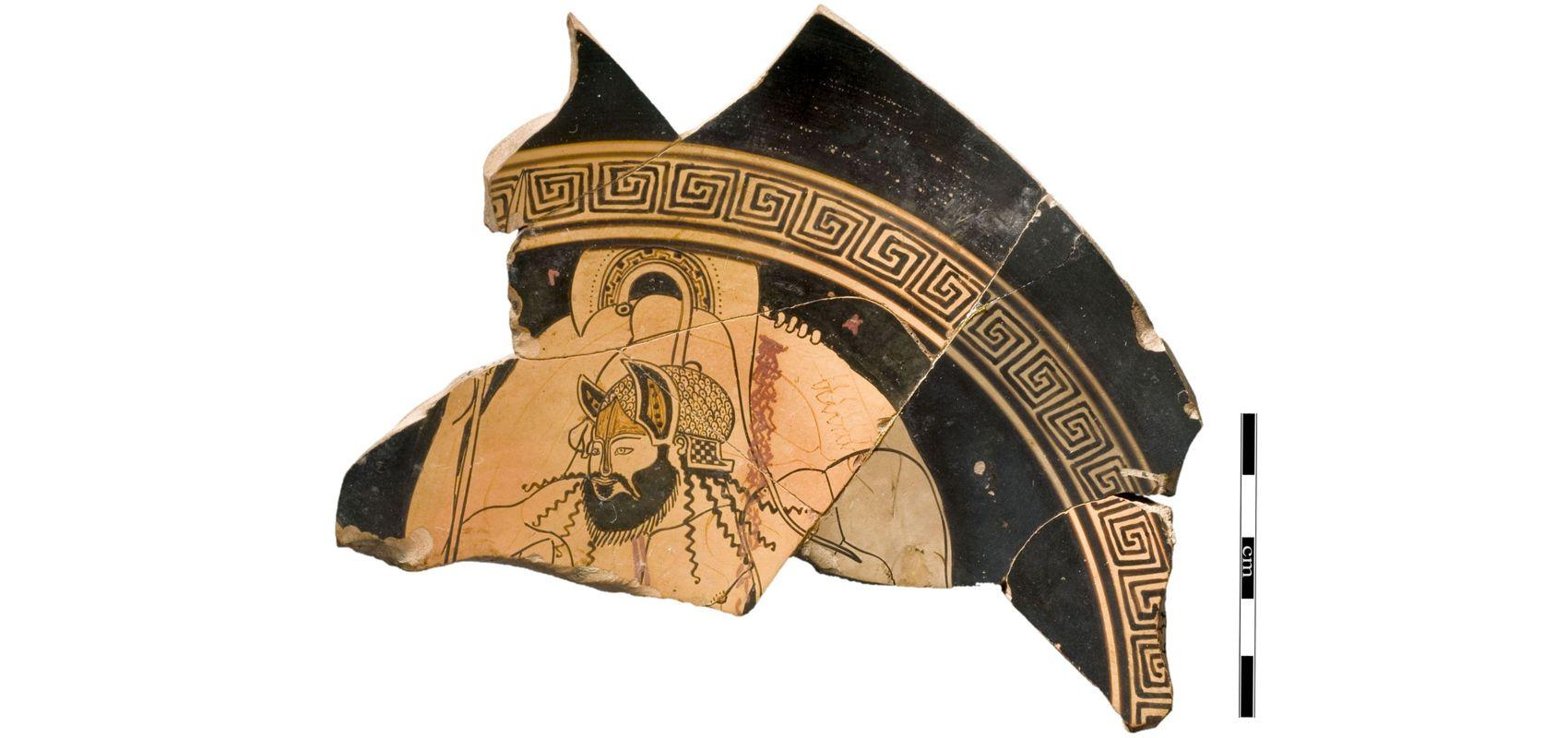 Coupe (fragments) – Ajax porte le cadavre d'Achille - - BnF, département des Monnaies, médailles et antiques