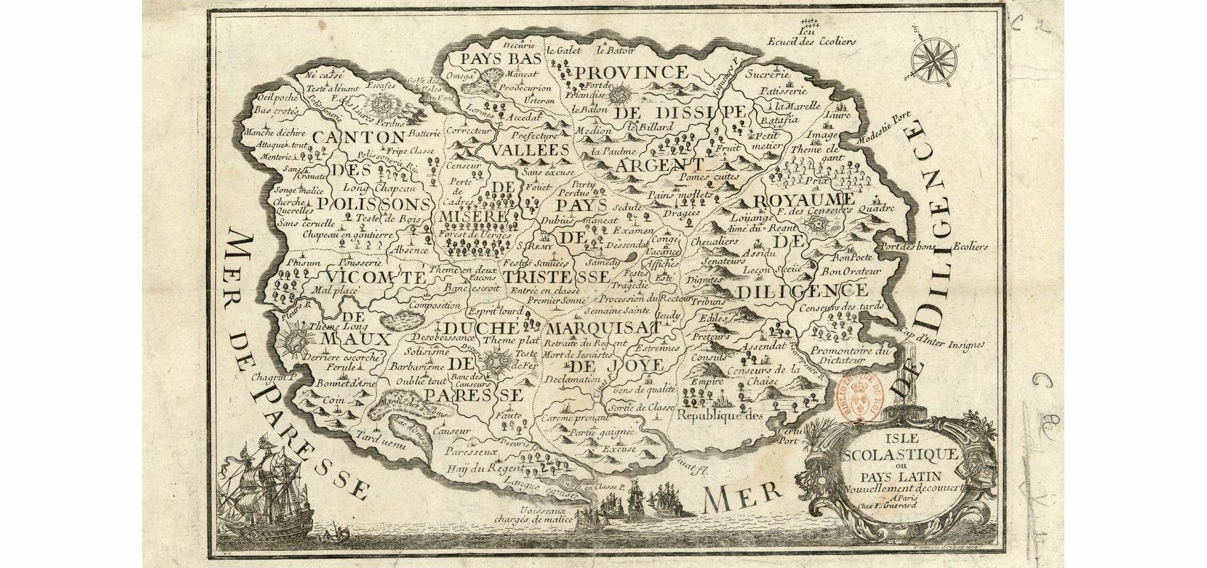 Isle Scolastique ou Pays latin, nouvellement découvert / P. Ganière sculpsit - - BnF, département des Cartes et plans