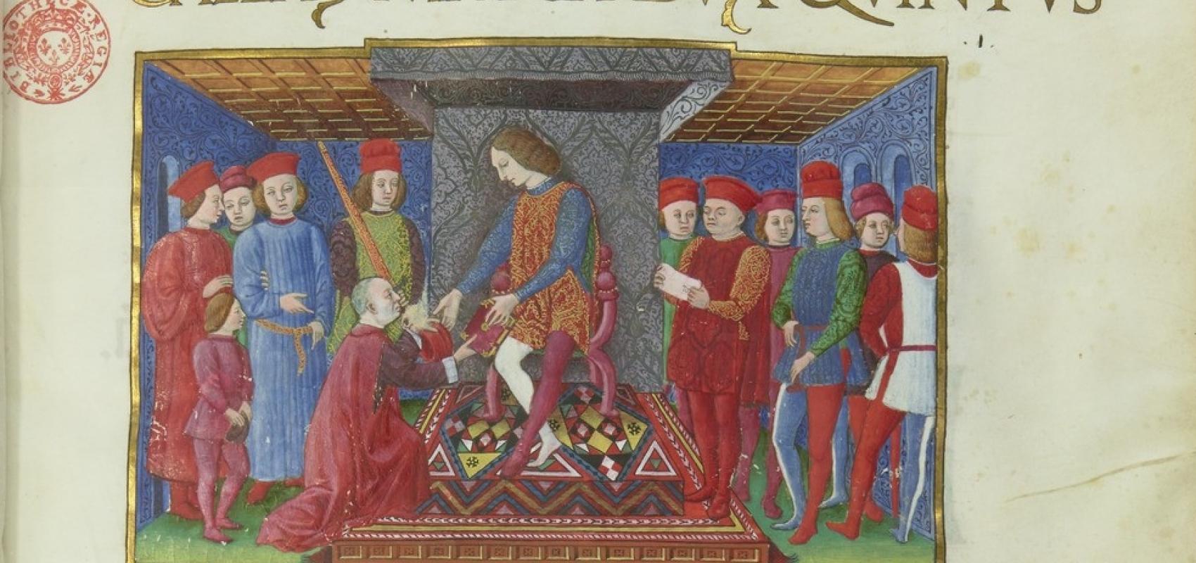 Girolamo Mangiaria, "De impedimentis matrimonii", Milan, enluminé par le Maître des Heures Birago - 1465-1460 - BnF, département des Manuscrits, Latin 4586