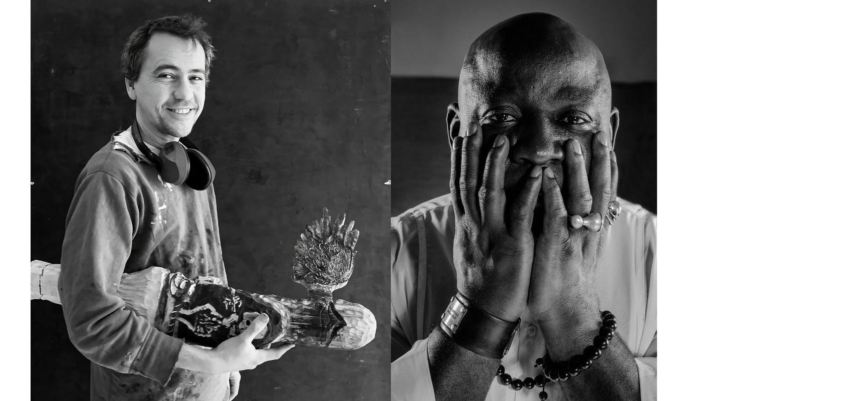 Portraits de Damien Deroubaix et Barthélémy Toguo - 2015 - © Valérie Archeno © Zacharie Ngnogue / © ADAGP, Paris, 2024