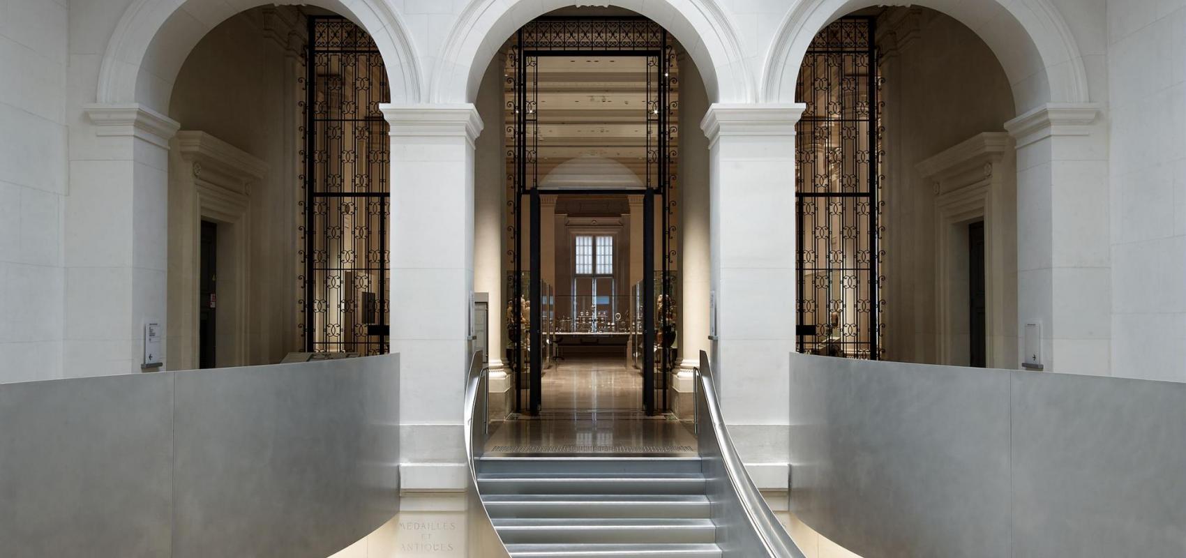 Escalier d'accès au musée, Hall Vivienne - - © Photo Mario Ciampi, avec l'aimable autorisation de Guicciardini & Magni architetti, Firenze.