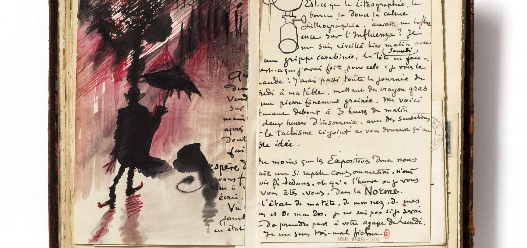 Félix Buhot, correspondance autographe composée de cinquante-six lettres adressées à Alidor Delzant, 1890-1897, Paris, bibliothèque de l’Institut national d’histoire de l’art, Ms 879. - - © Photo Michael Quemener/INHA