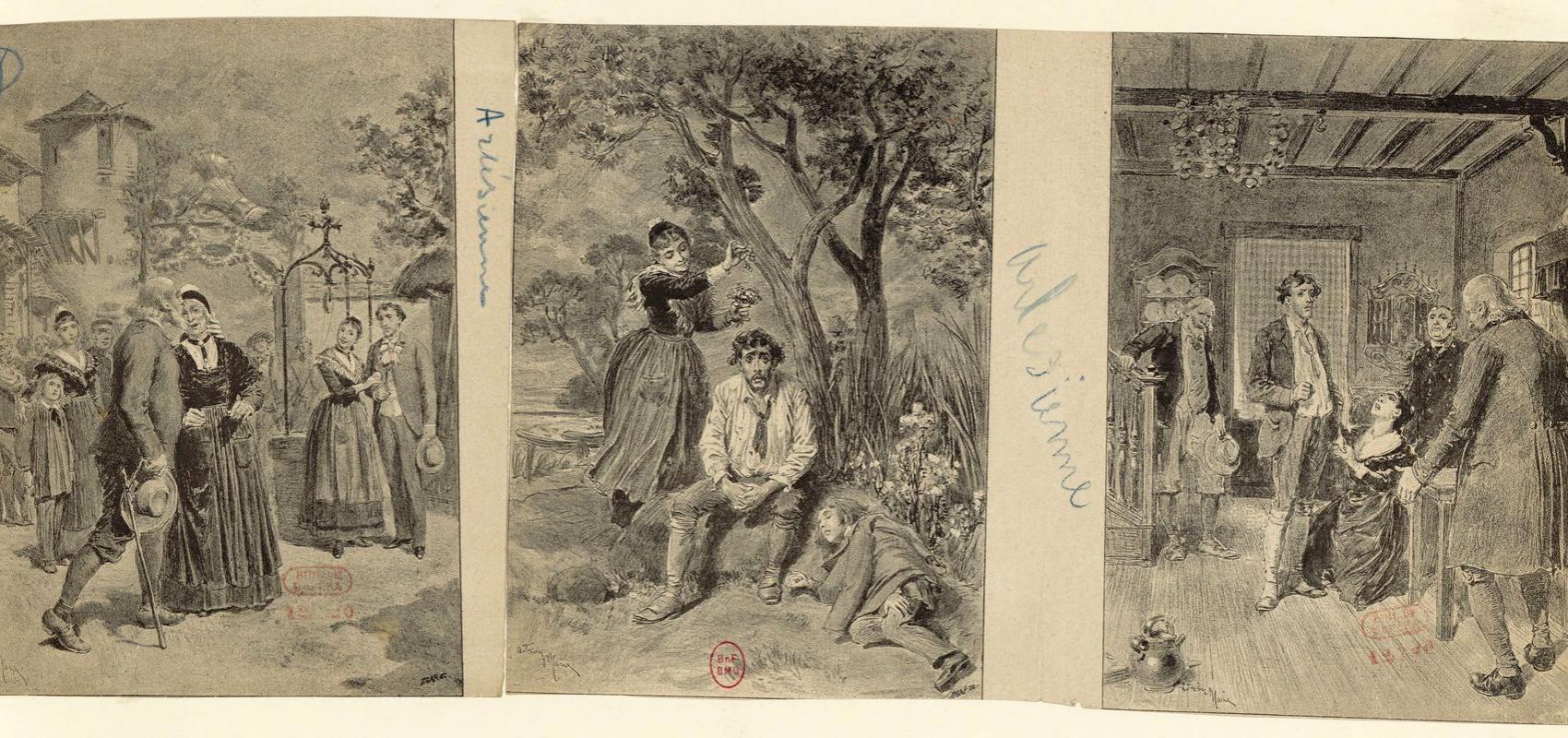 « L' Arlésienne » estampes d'Adrien Marie - 1885 - BnF, Bibliothèque-musée de l'opéra