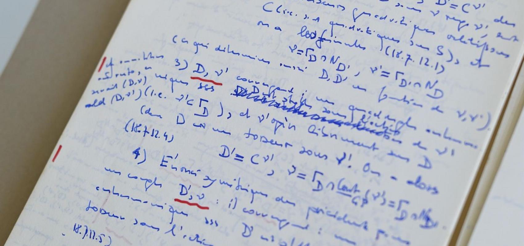 Page de manuscrits, fonds Grothendieck - - BnF