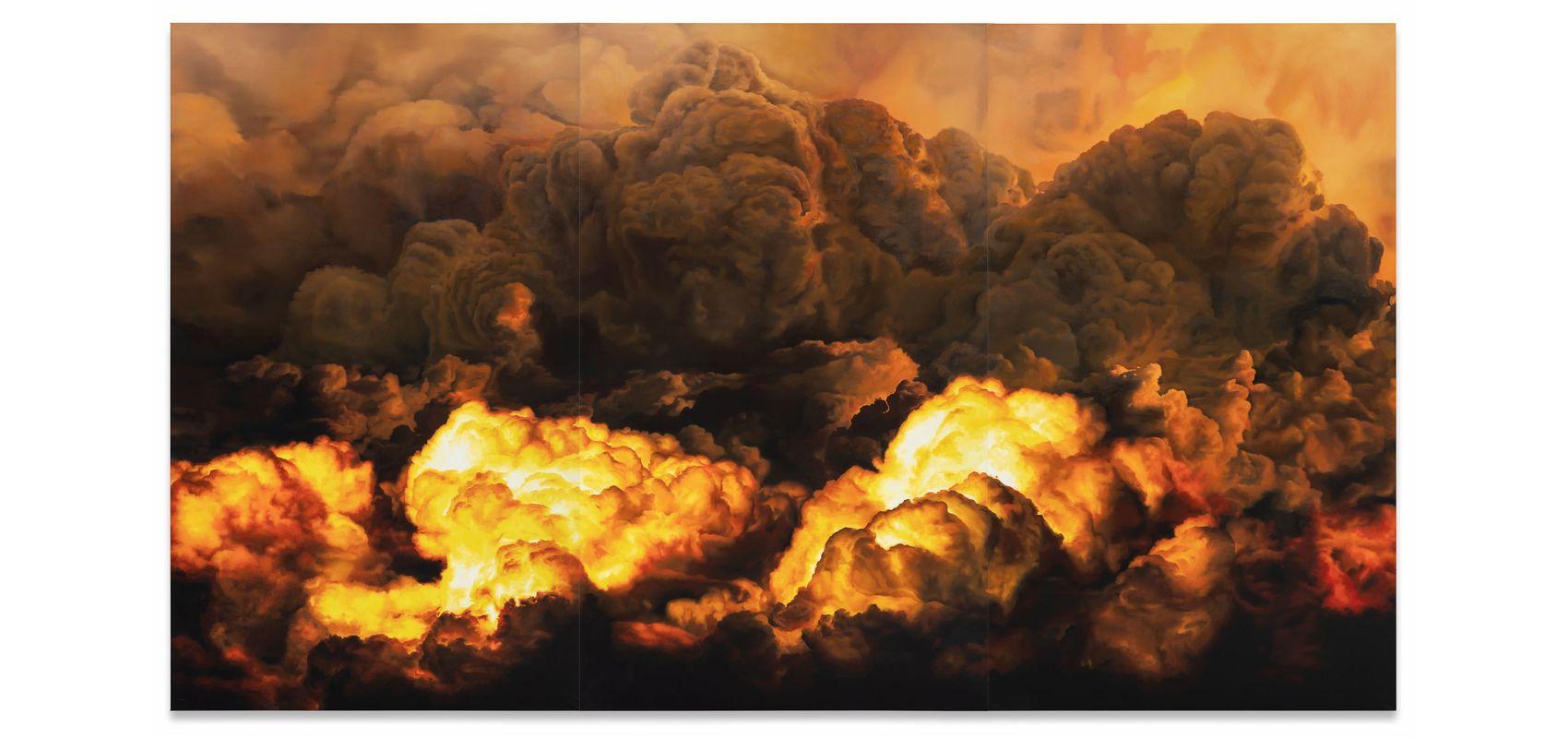 Anne Imhof, Untitled, Oil on printed canvas - 2022, Paris, Pinault Collection - Photography © Timo Ohler. Courtesy of the artist, Spruethmagers and Galerie Buchholz
