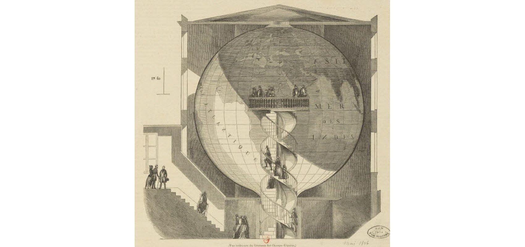 Vue intérieure du Géorama des Champs-Elysées - 1846 - BnF, département des Estampes et de la photographie, VA-278 (4)-FOL