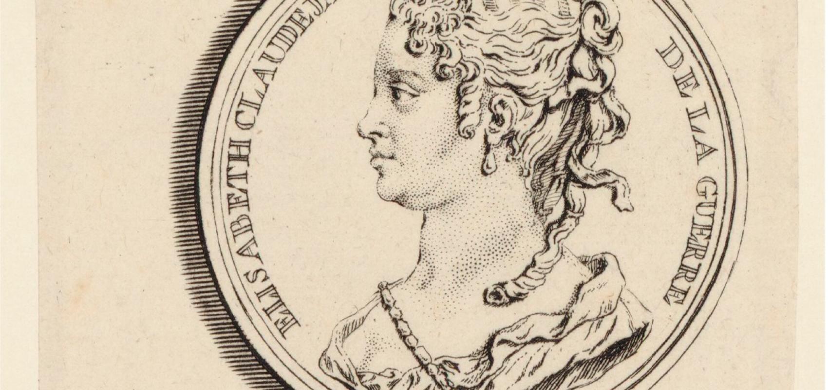 Portrait d'Elisabeth Jacquet de la Guerre. Gravure de Louis Crépy. - 1729 - BnF, département de la Musique