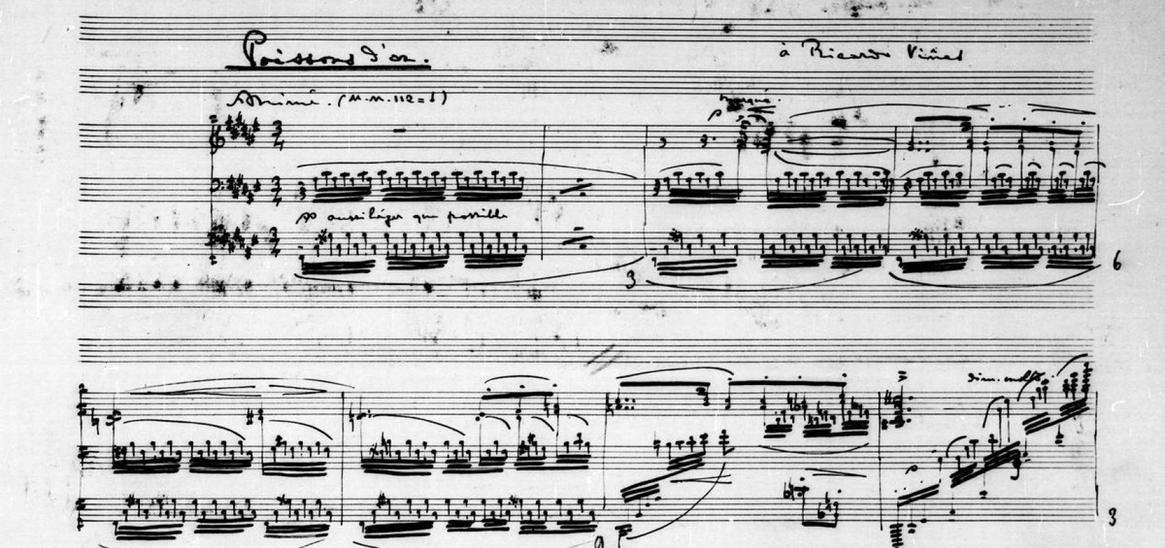 « Poisson d’or » pour piano de Claude Debussy - - BnF, département de la Musique, MS-1005