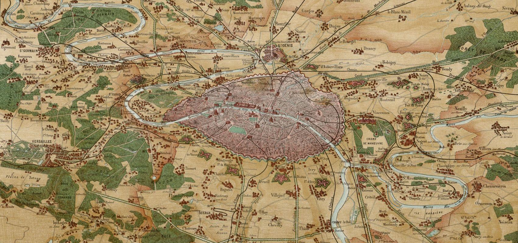 Carte des environs de Paris. Éd. Guittet - Paris, 1862 - BnF, département des Cartes et plans, GE C-7332 (4)