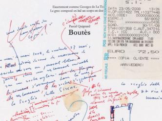 Boutès, 2008, Pascal Quignard – BnF, Manuscrits