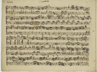 Sonate ou Concerto per il Cembalo 2 Violini. 2 Corni et Basso, de Henri-Joseph Rigel. BnF, département de la Musique, D-11704 