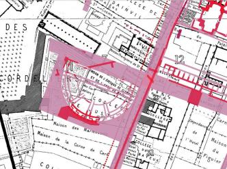 Extrait de la nouvelle carte archéologique de Paris mise en ligne en 2019