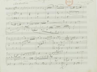 Camille Saint-Saëns, « Sonate pour hautbois et piano », manuscrit autographe, 1921