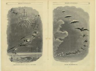 Premier rêve, crime et expiation. Second rêve, une promenade dans le ciel – Dessin de Grandville dans Le Magasin pittoresque