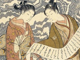 Kanzan et Jittoku, estampe de Harunobu Suzuki (1725-1770)