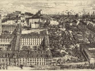 Collège Henri IV ou Lycée Napoléon avec ses dépendances et constructions voisines par Charles Meryon