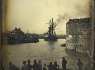 Navire quittant le port du Havre, 1851