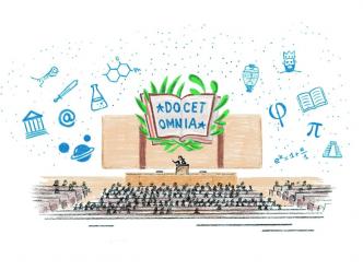 « Docet omnia » (on enseigne tout) est la devise du Collège de France. 
