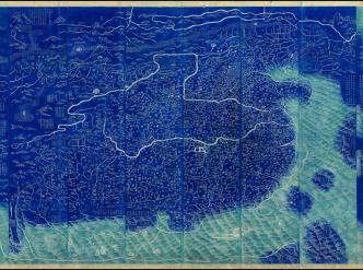 Carte complète de l’organisation terrestre de la Grande Qing éternellement unie (Da Qing wannian yitong dili quantu 大清萬年一統 地理全圖) Dynastie Qing