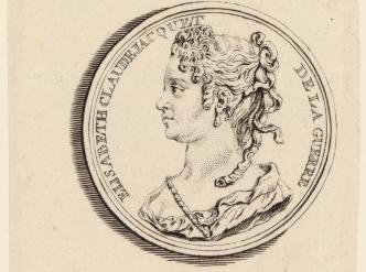 Portrait d'Elisabeth Jacquet de la Guerre. Gravure de Louis Crépy.