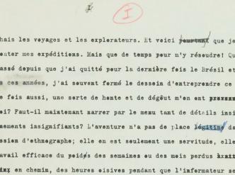 Dactylographie de « Tristes tropiques » de Claude Lévi-Strauss