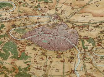 Carte des environs de Paris. Éd. Guittet