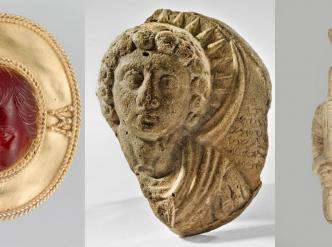 Camée « Tête de prince ptolémaïque » – Médaillon « Aglibôl » – Manche de couteau : gladiateur thrace