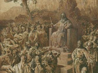 François Chifflart, Charlemagne salué par les messagers païens, 1872