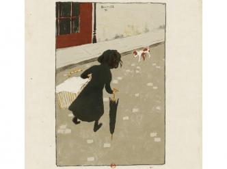Pierre Bonnard, « La Petite Blanchisseuse », lithographie en couleurs issue du 1er « Album des peintres-graveurs » édité par Ambroise Vollard
