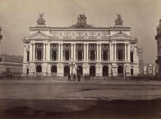 Chantier de construction de l'Opéra Garnier, façade principale, par Louis-Émile Durandelle
