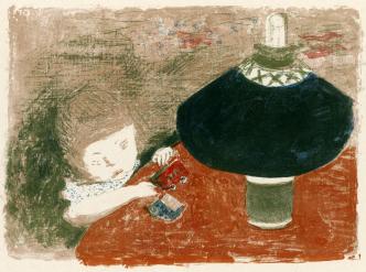 Pierre Bonnard, L'Enfant à la lampe, lithographie