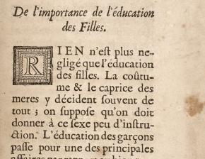 « De l’importance de l’éducation de filles » – françois de Fénelon