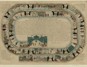 Jeu de la Révolution française : tracé sur le plan du d'oye renouvellé des Grecs. Paris, 1790 ou 1791. 