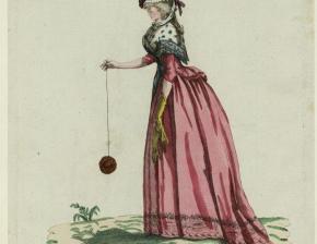 La belle Adeline faisant aller son Emigran. Estampe. 1792. 