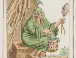Encyclopédie des voyages contenant l'abrégé historique des mœurs, usages... par Jacques Grasset de Saint-Sauveur (1757-1810), « Jongleur iroquois »