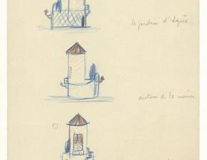 L'École des femmes : La maison et le jardin d'Agnès : Maquette de décor