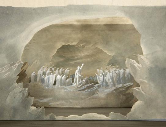 Maquette construite de Charles-Antoine Cambon, pour Don Juan, acte V, tableau II, 1866