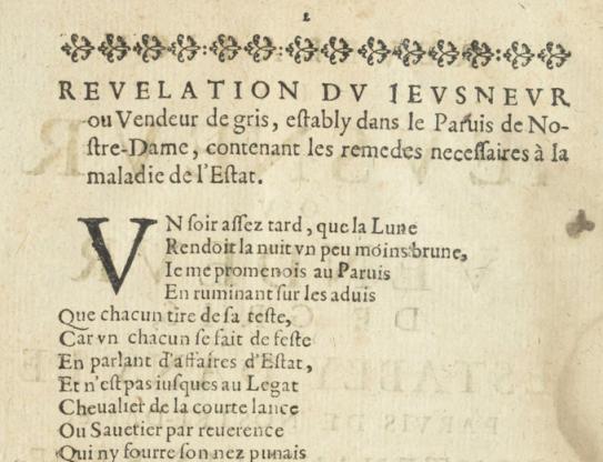  Revelation du jeusneur ou vendeur de gris