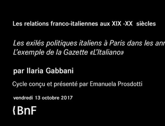 Les exilés politiques italiens à Paris dans les années 1830 – L'exemple de la Gazette L'Italiano