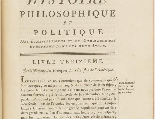 Histoire philosophique et politique des établissements et du commerce des Européens dans les deux Indes 