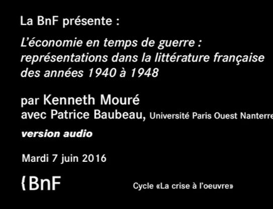 L'économie en temps de guerre : représentation dans la littérature française des années 1940 à 1948