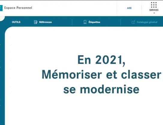 Mémoriser et classer se modernise – Espace personnel