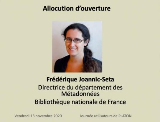Matinée avec les utilisateurs de la plateforme PLATON – Introduction