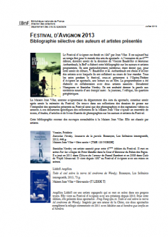 Le festival d’Avignon 2013  (FR - PDF - 587.66 Ko)