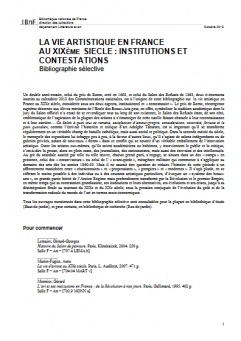 La vie artistique en France au XIXe siècle (FR - PDF - 214.55 Ko)