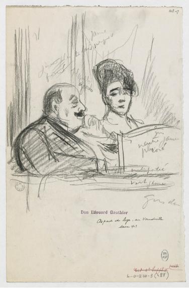 Aspect de loge au Vaudeville : dessin / de Paul Charles Delaroche