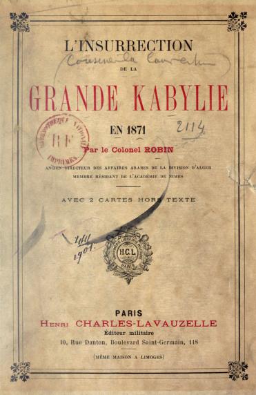 L'insurrection de la Grande Kabylie en 1871