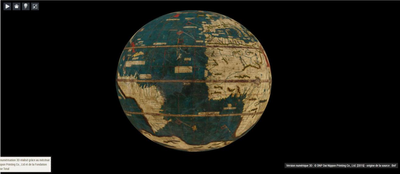 Panneau  [Globe terrestre dit "globe vert"] / [Martin Waldseemüller] 