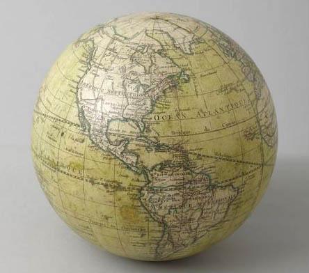Panneau  Globe terrestre dressé d'après les découvertes les plus nouvelles